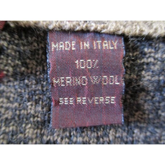 Vintage Nordstrom Black Tan Houndstooth Sweater Merino Wool Mens Lg Italy - Picture 16 of 16